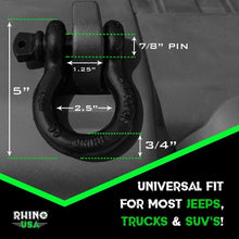 Load image into Gallery viewer, Rhino USA 30Ft Tow Strap/Shackles Combo - Powersports Haven