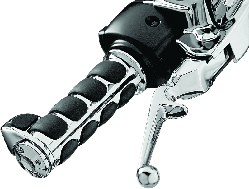 Kuryakyn Premium ISO Grips With Throttle Boss Throttle-By-Wire Chrome - Powersports Haven