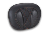Mustang Deluxe Diamond Touring Sissy Bar Pad Black w/Mandarin Orange Thread