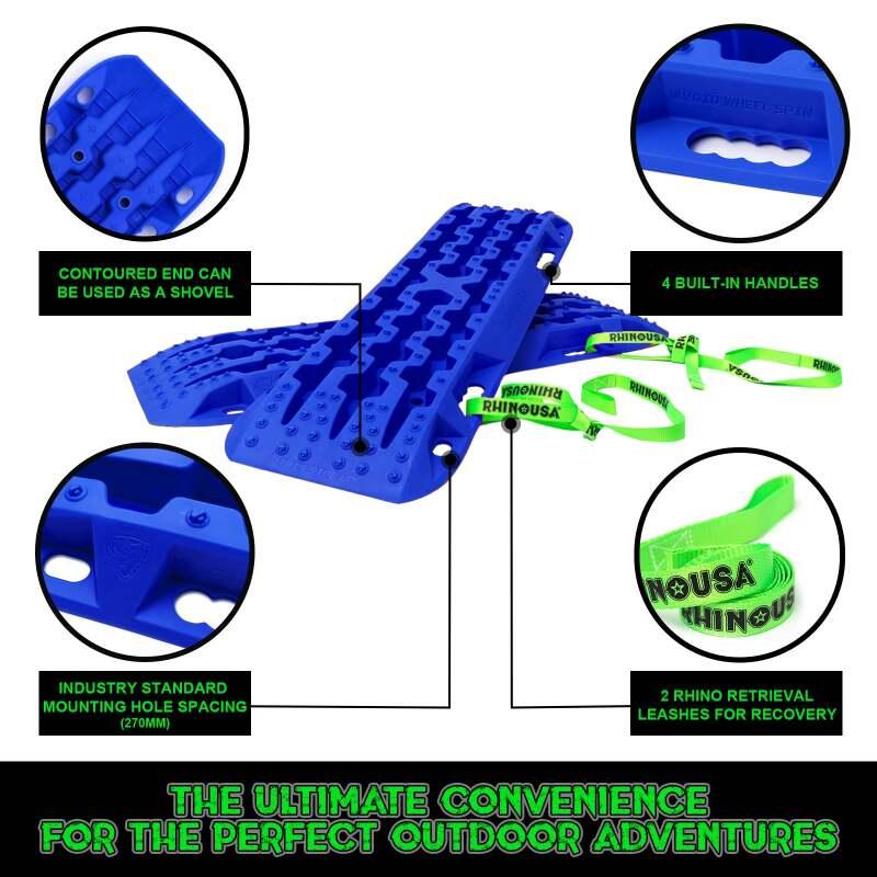 Rhino USA Recovery Traction Boards - Blue (Pair) - Powersports Haven