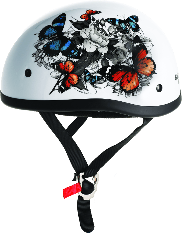 Skid Lids White Rose Original Helmet- Medium - Powersports Haven