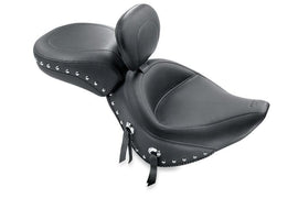Mustang 00-15 Harley Softail Standard Rear Tire Wide Touring Recessed Passenger Seat w/Studs - Black - Powersports Haven