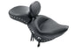 Mustang 00-15 Harley Softail Standard Rear Tire Wide Touring Recessed Passenger Seat w/Studs - Black - Powersports Haven