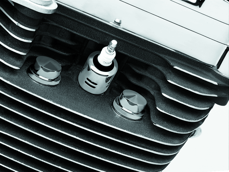 Kuryakyn Head Bolt Covers Peaked 87-Up Big Twin Chrome - Powersports Haven