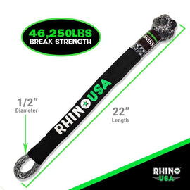 Rhino USA Synthetic Soft Shackle Gray - Powersports Haven