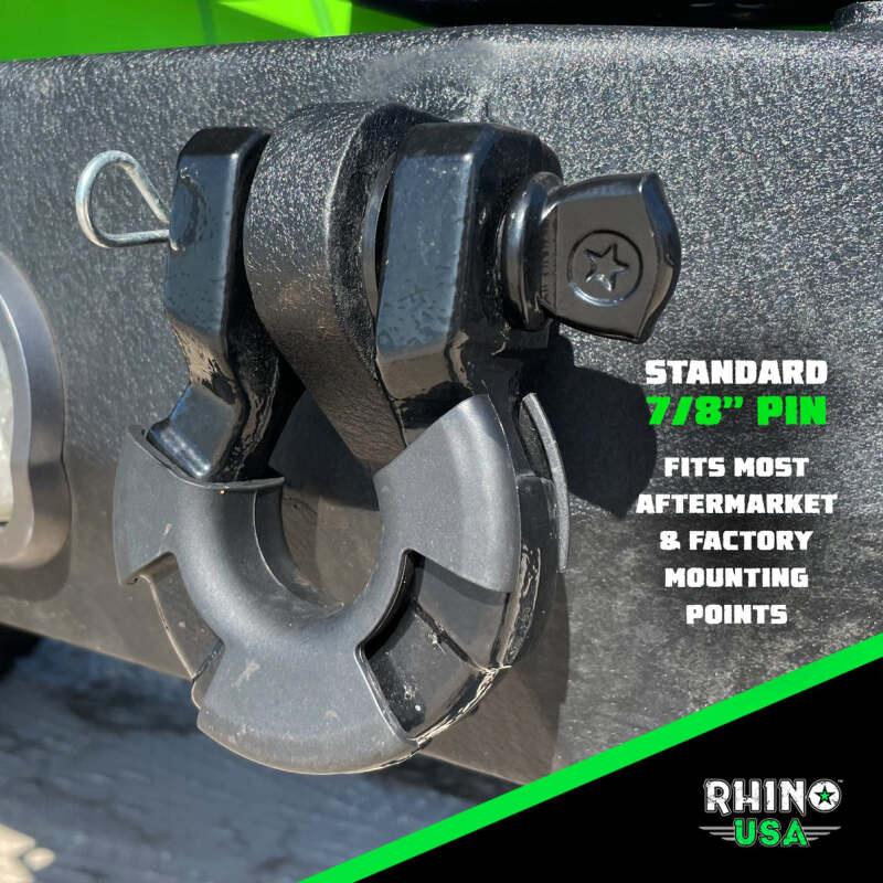 Rhino USA 8T Super Shackle 2-Pack (Matte Black) - Powersports Haven