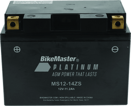 BikeMaster AGM Battery - MS12-14ZS - Powersports Haven