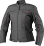First Gear Contour Jacket Charcoal/Black/Pink Womens - Small - Powersports Haven