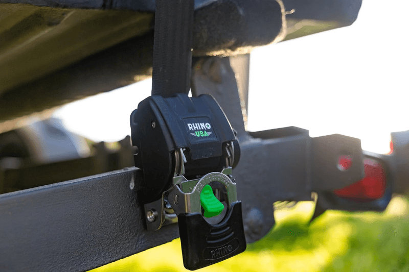 Rhino USA Retractable Transom Straps (2 Pack-Black) - Powersports Haven