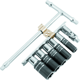 BikeMaster 1/4in Drive T-Handle Wrench Set - Metric 6-pt Sockets (8mm/10mm/12mm/13mm/14mm) - Powersports Haven