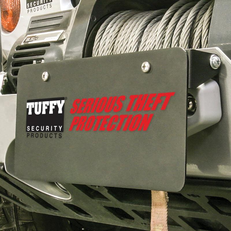 Tuffy Flipup License Plate Holder- Winch W/Hawse- Blk - Powersports Haven