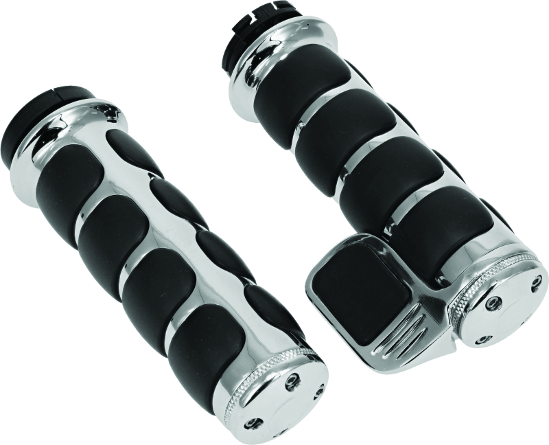 Kuryakyn Premium ISO Grip With Throttle Boss Dual Cable Chrome - Powersports Haven