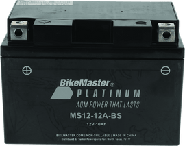 BikeMaster AGM Battery - MS12-12A-BS - Powersports Haven