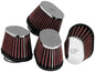 K&N Universal Chrome Oval Tapered Air Filter - 2in Flg ID x 4in OS L 3in OS W x 2.75in H - Powersports Haven