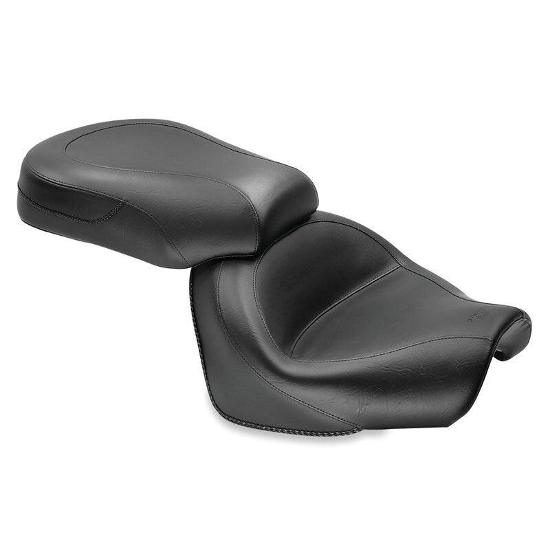 Mustang 09-17 Yamaha V-Star 950, 950 Tourer Standard Touring 2PC Seat - Black - Powersports Haven
