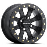 Raceline A71B Mamba 15x7in / 4x156 BP / 0mm Offset / 132.5mm Bore - Satin Black Beadlock Wheel