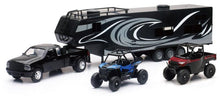 Load image into Gallery viewer, New Ray Toys Pickup Toy Hauler w/Polaris Vehicles (Blue RZR and Red Ranger) - Powersports Haven