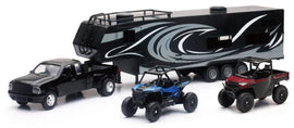 New Ray Toys Pickup Toy Hauler w/Polaris Vehicles (Blue RZR and Red Ranger) - Powersports Haven
