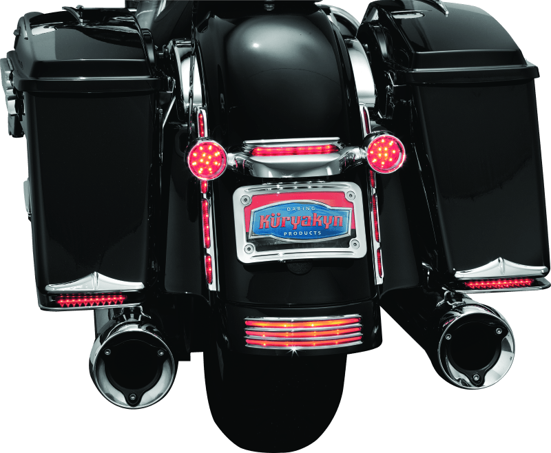 Kuryakyn Curved License Plate Mount Chrome - Powersports Haven