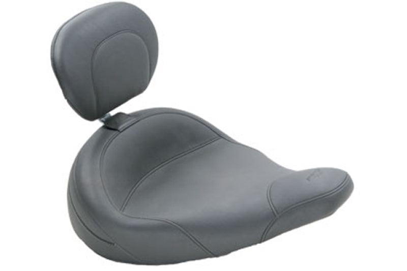 Mustang 83-21 Harley Electra Glide,Rd King Police Std Touring Solo Seat w/Driver Backrest - Black - Powersports Haven