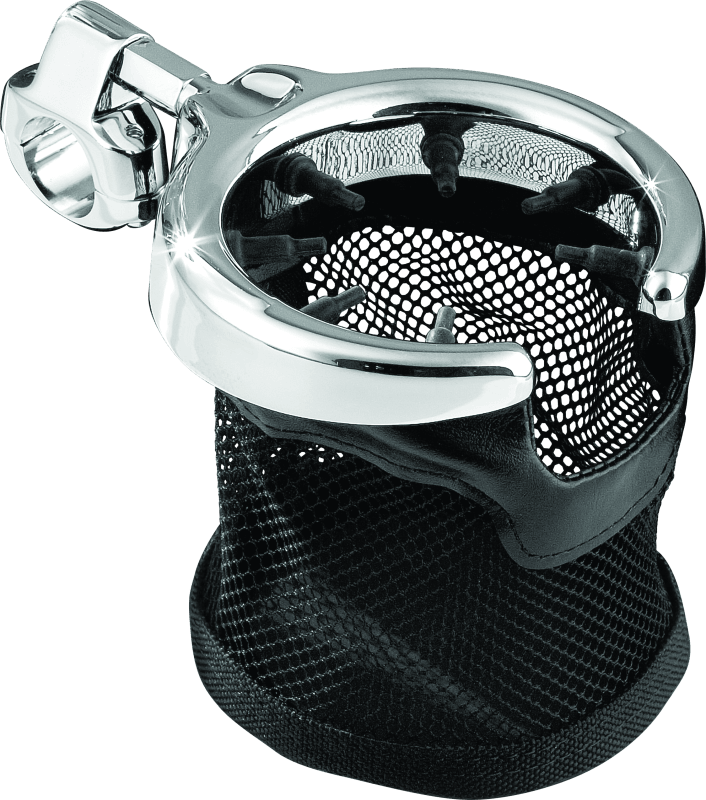 Kuryakyn Mesh Basket Universal Drink Holder 1in Clamp Chrome - Powersports Haven