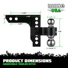 Load image into Gallery viewer, Rhino USA 6In Heavy Duty Drop Hitch - 2In (Black) - Powersports Haven