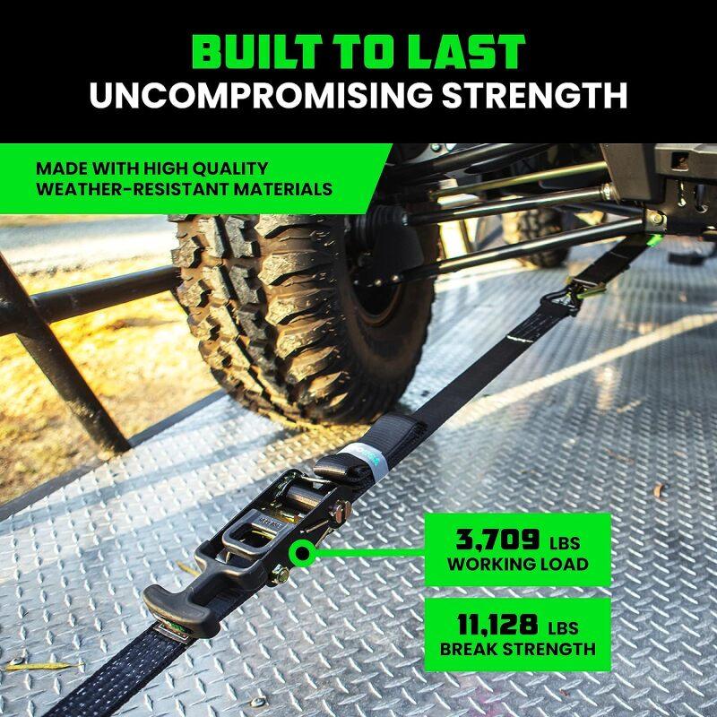 Rhino USA Heavy Duty Vehicle Tie Down Kit- Green - Powersports Haven