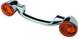 Bikers Choice 91-08 Touring 86-17 FLST Narrow Chrome Rear Turn Signal Bar Kit W/Amber Lens - Powersports Haven
