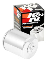 Load image into Gallery viewer, K&amp;N Harley Davidson / Buell 3in OD x 4.063in H Chrome Oil Filter - Powersports Haven