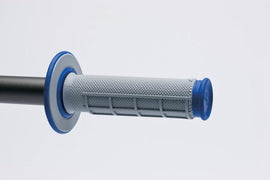 Renthal MX Dual Compound Grips 1/2 Waffle - Grey/ Blue - Powersports Haven