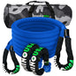 Rhino USA 7/8In X 30Ft Kinetic Rope Recovery Kit W/Soft Shackles (Blue) - Powersports Haven