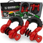 Rhino USA 3/4In D-Ring Shackle Set (2-Pack)(Red) - Powersports Haven