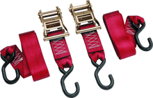 Load image into Gallery viewer, BikeMaster 2x84in Ratchet Tiedown Pair - Red - Powersports Haven