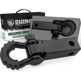 Rhino USA Shackle Hitch Receiver W/ D-Ring (Black) - Powersports Haven