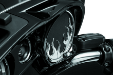 Load image into Gallery viewer, Kuryakyn Flame Speaker Grills For 14-Up Touring Models Chrome - Powersports Haven