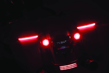 Load image into Gallery viewer, Kuryakyn Tracer L.E.D. Turn Signal Inserts Red/Red Smoke Lens Rear - Powersports Haven