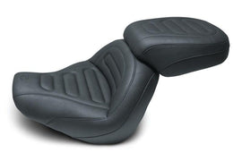 Mustang 18-21 Harley Fat Bob Standard Touring Solo Seat Trapezoid- Black - Powersports Haven