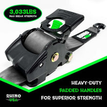 Load image into Gallery viewer, Rhino USA Retractable Ratchet Straps (2Pk 2Inx10Ft) Gray - Powersports Haven