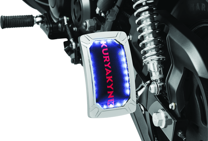 Kuryakyn Nova Curved Vertical Mount Side License Plate Holder Chrome - Powersports Haven