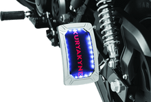 Load image into Gallery viewer, Kuryakyn Nova Curved Vertical Mount Side License Plate Holder Chrome - Powersports Haven