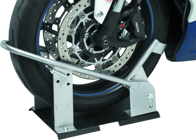 BikeMaster Heavy Duty Wheel Chock - Silver - Powersports Haven