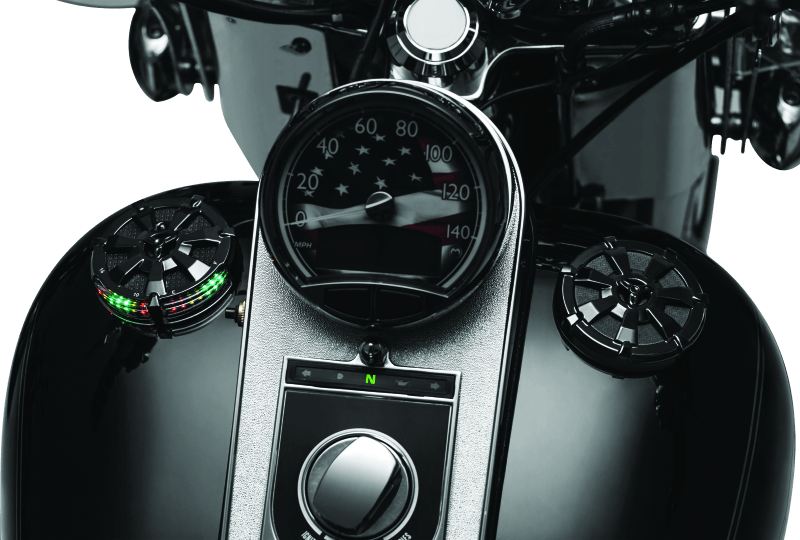 Kuryakyn Alley Cat Fuel & Battery Gauge Gloss Black - Powersports Haven