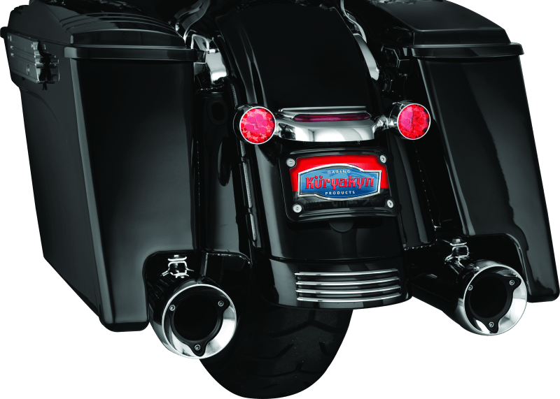Kuryakyn Curved License Plate Mount Black - Powersports Haven