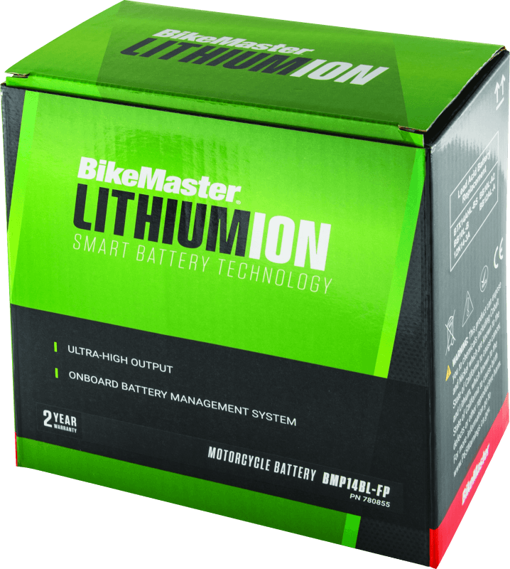 BikeMaster Lithium Ion 2.0 Battery BMP14Bl-FP - Powersports Haven
