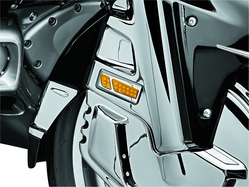 Kuryakyn L.E.D. Front Reflector Conversion Light Amber Chrome - Powersports Haven