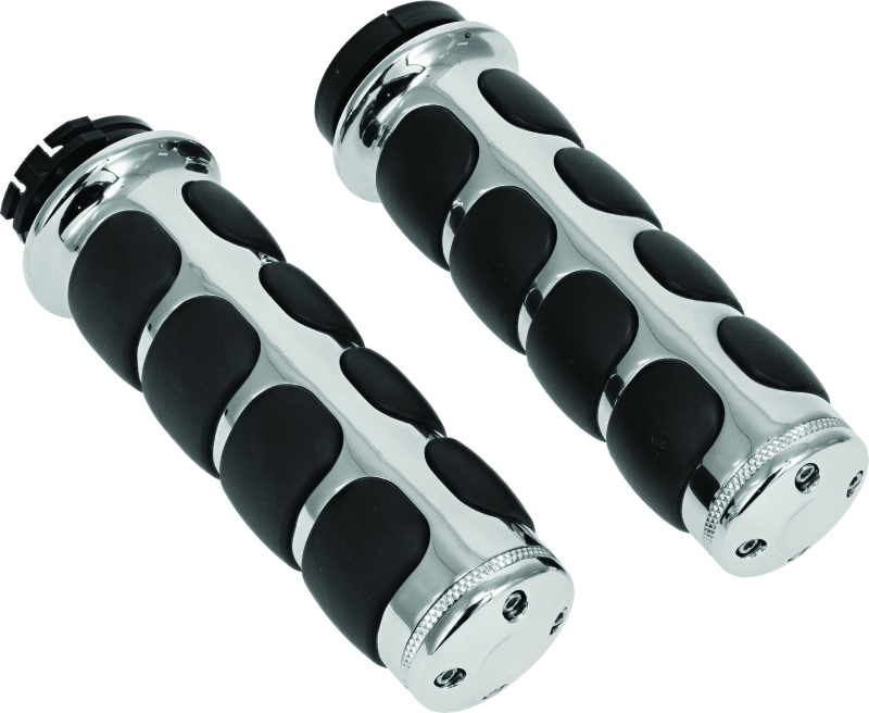 Kuryakyn Premium ISO Grips Without Throttle Boss Dual Cable Chrome - Powersports Haven