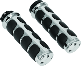Kuryakyn Premium ISO Grips Without Throttle Boss Dual Cable Chrome - Powersports Haven