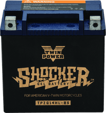 Load image into Gallery viewer, Twin Power YTX-14L Shocker Gel Battery Replaces H-D 65958-04 220 CCA - Powersports Haven