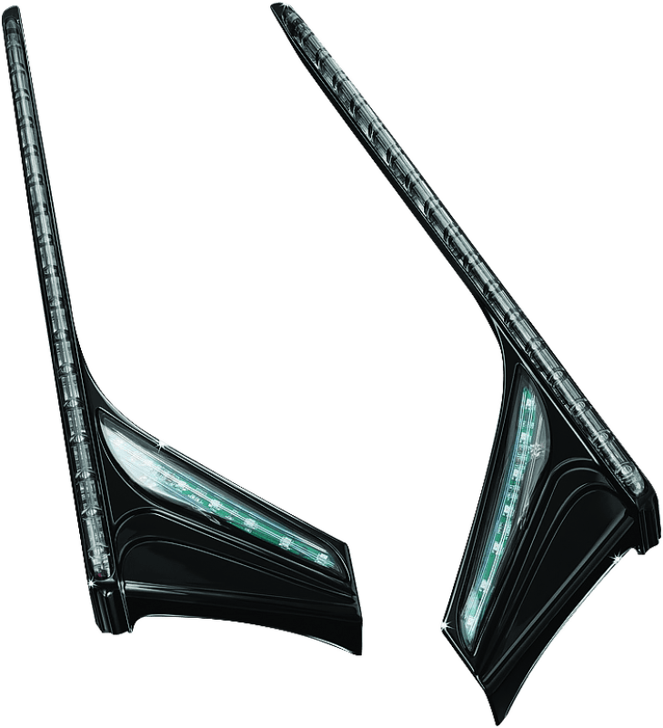 Kuryakyn L.E.D. Vertical Rear Light Strips 12-17 GL1800 Gloss Black Smoke Lens - Powersports Haven
