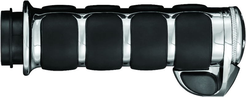 Kuryakyn Premium ISO Grips With Throttle Boss Throttle-By-Wire Chrome - Powersports Haven